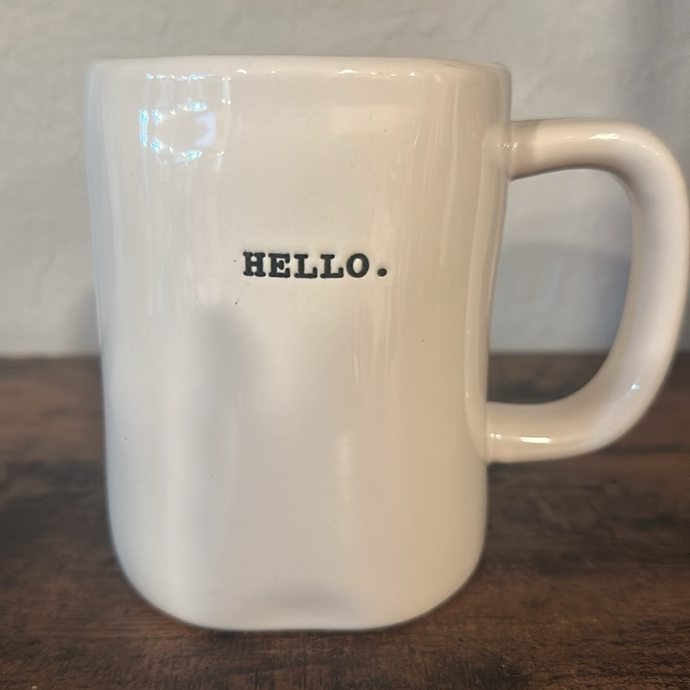 Rae‎ Dunn Hello Typewriter Font Coffee Tea Mug - Picture 8 of 8
